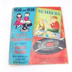 Vintage 1955 Read and Hear Record Book A Little Golden Book Numbers 45 Vinyl 50s